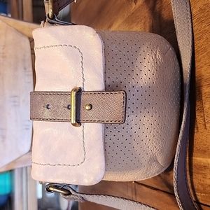 Fossil Pink and Taupe Crossbody Bag